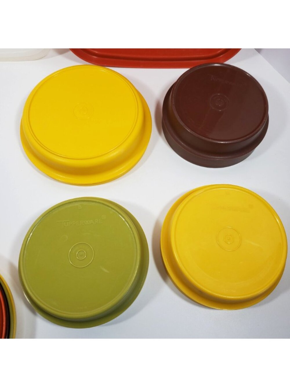 Vintage 70s Tupperware Orange Avocado Green Harvest Brown Gold Bowls Seals Retro - Picture 9 of 11
